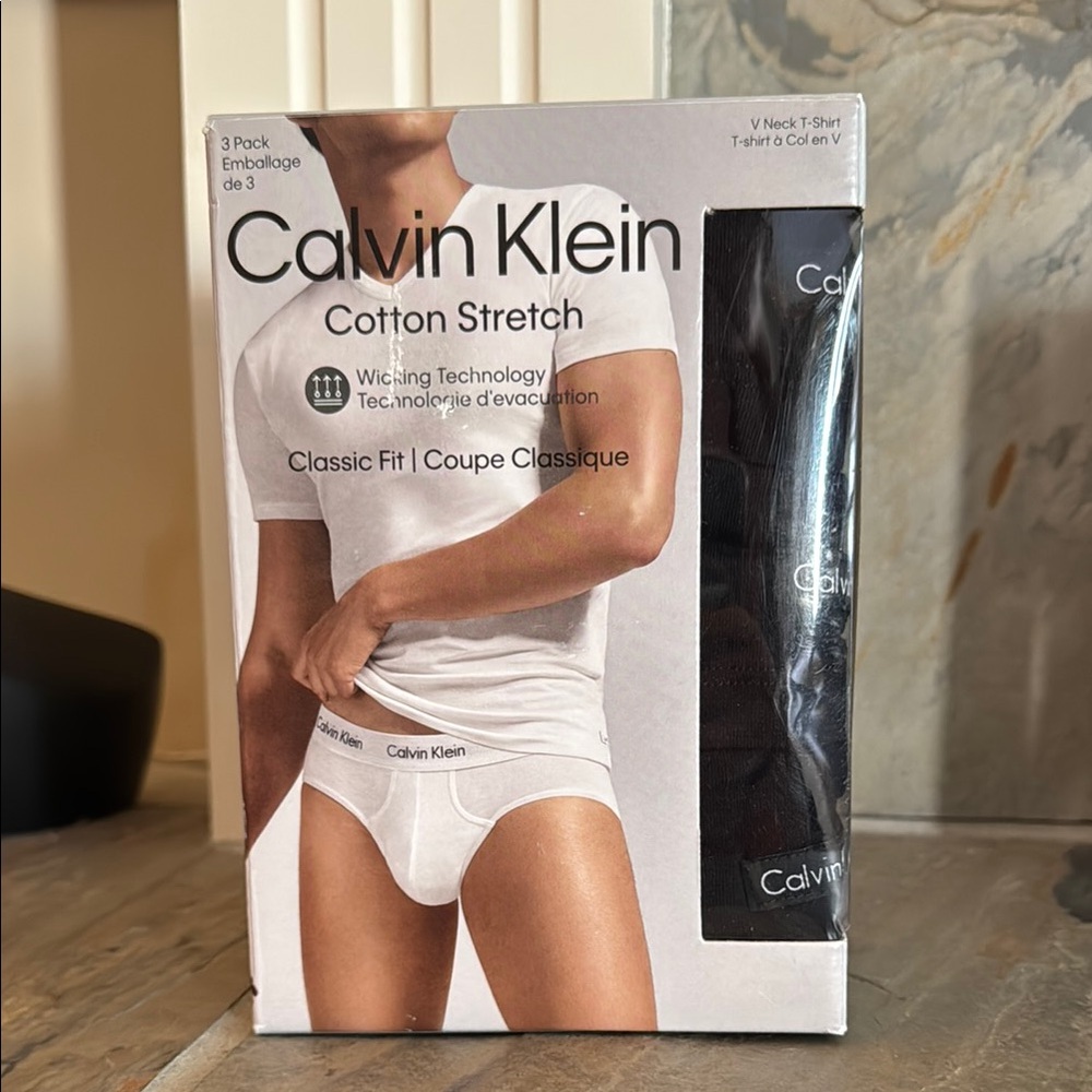 Calvin Klein Black Undershirts Cotton Blend